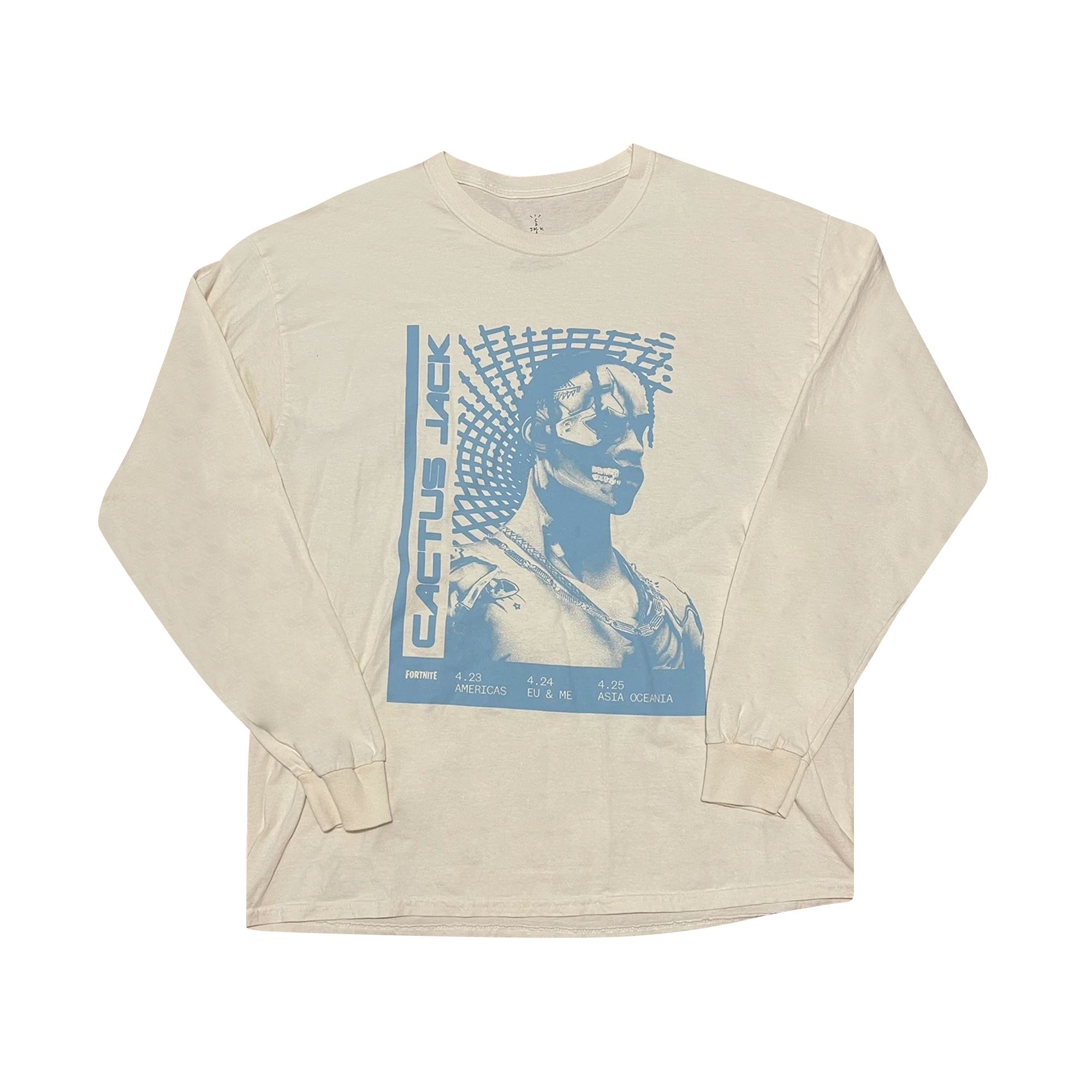 Cactus Jack by Travis Scott T-3500 Repeat Long-Sleeve T-Shirt 'White' | Men's Size XL