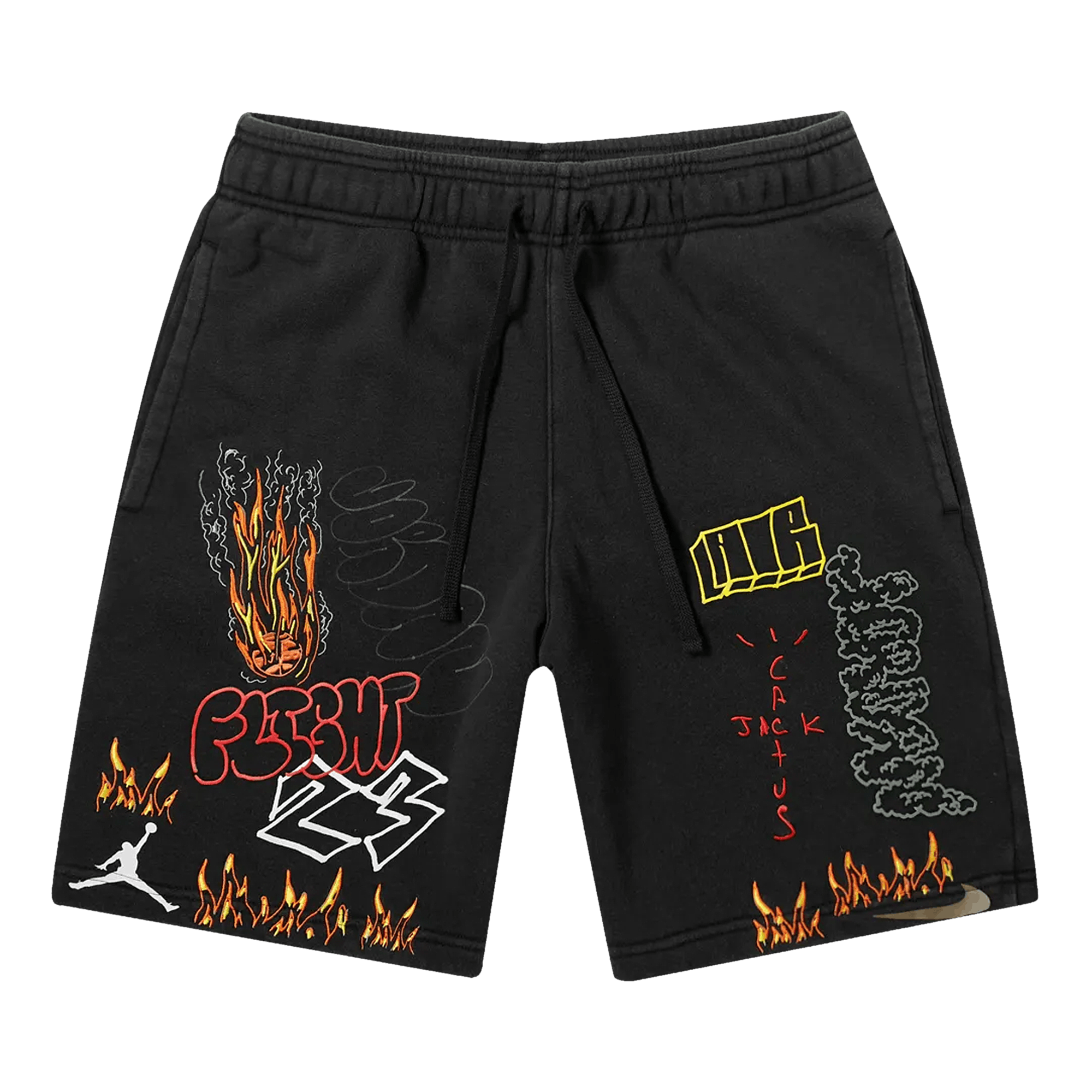 travis scott mj fleece short black