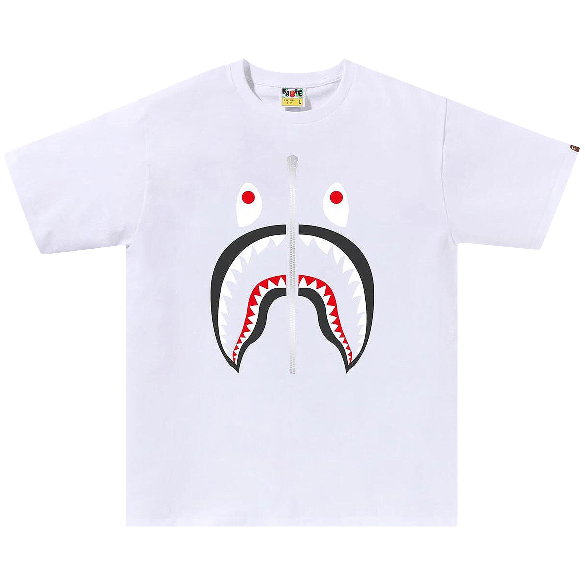 Pre-owned Bape Shark Tee 'white'