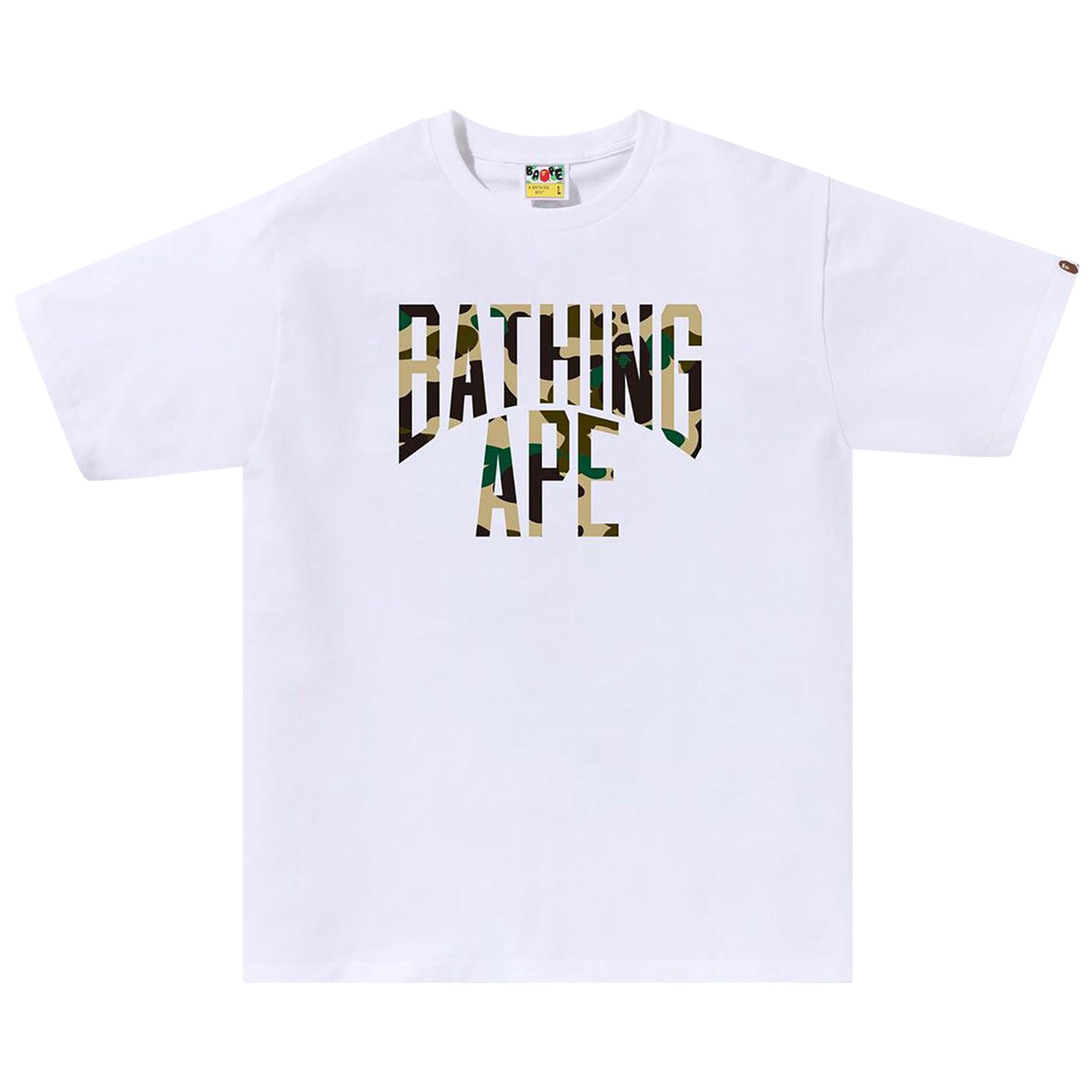 Pre-owned Bape 1st Camo Nyc Logo Tee 'white' | Men's Size L