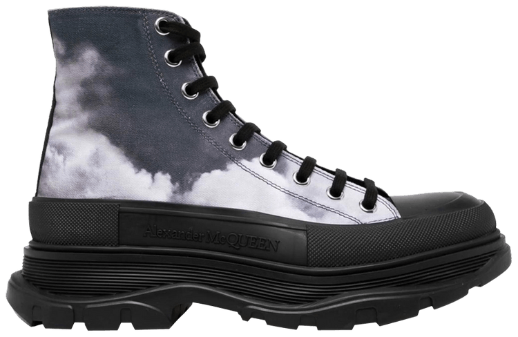 Alexander McQueen Tread Slick Boot Blue Sky Print