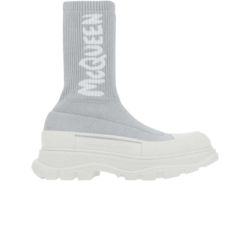 Pre-owned Alexander Mcqueen Wmns Tread Slick Boot 'grey White' | Women's Size 38.5