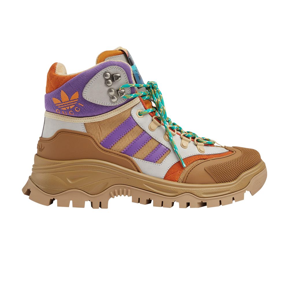 Pre-owned Gucci Adidas X Wmns Lace Up Boot 'brown Purple'