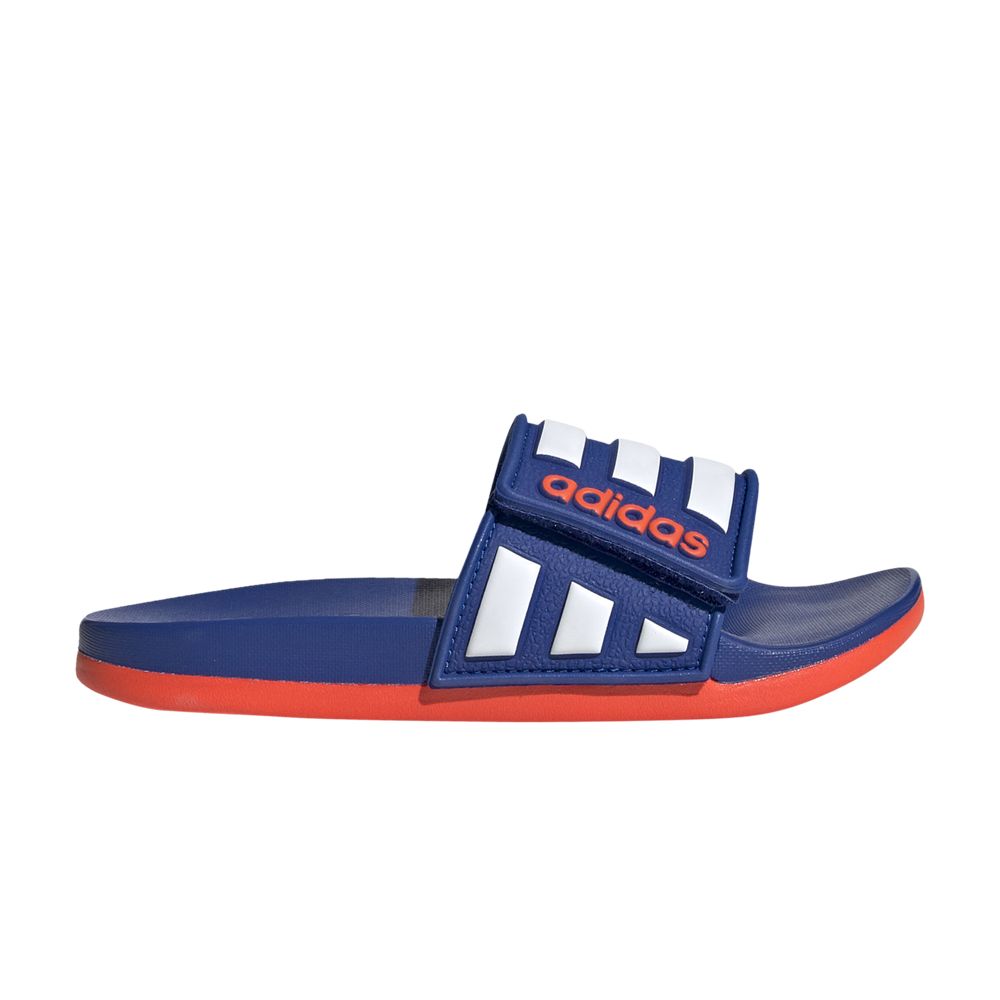 Pre-owned Adidas Originals Adidas Adilette Comfort Adjustable Slide J 'team Royal Solar Red' | Blue | Kid's Size 10