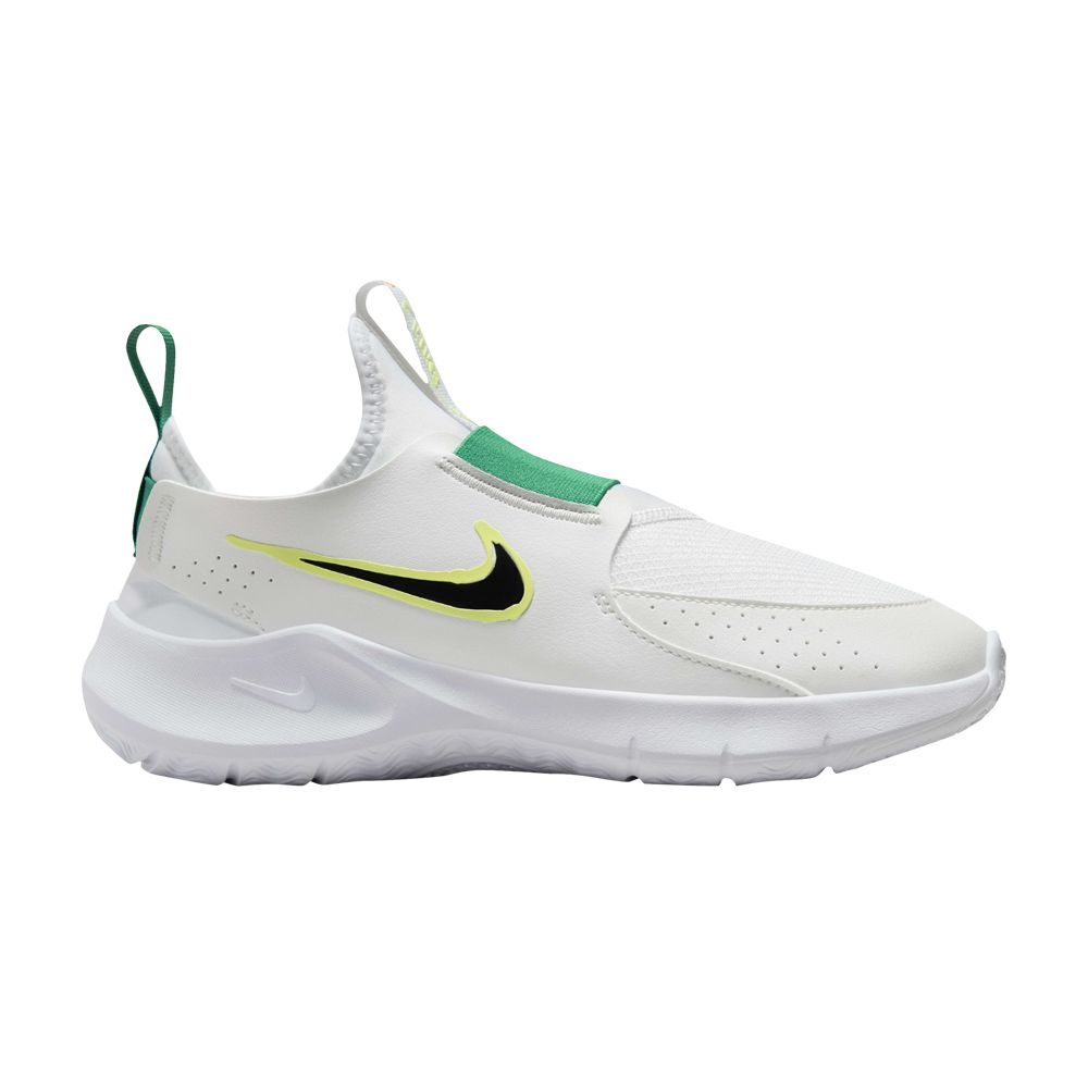 Nike Flex Runner 3 GS 'White Sport Green Fluorescent Yellow' | Kid's Size 4.5 - HF5745-101
