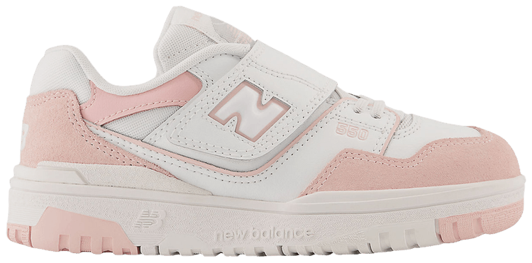 New Balance 550 Bungee Lace Top Strap Little Kid White Pink Haze