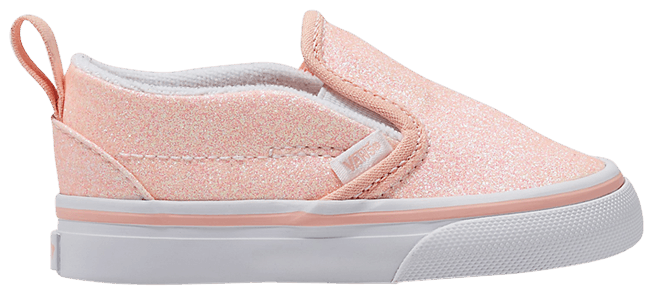 Vans Slip On V Toddler Glitter   Apricot Nectar