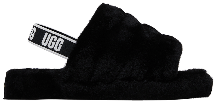 Ugg black fluff yeah slides outlet