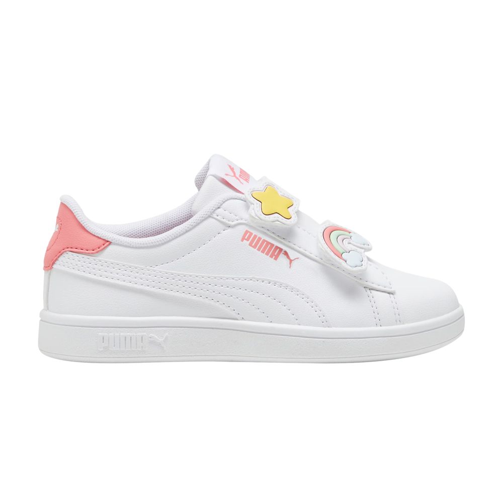 Puma Smash 3.0 V Little Kid 'Badges - White Passionfruit' | Kid's Size 11 - 397286-01