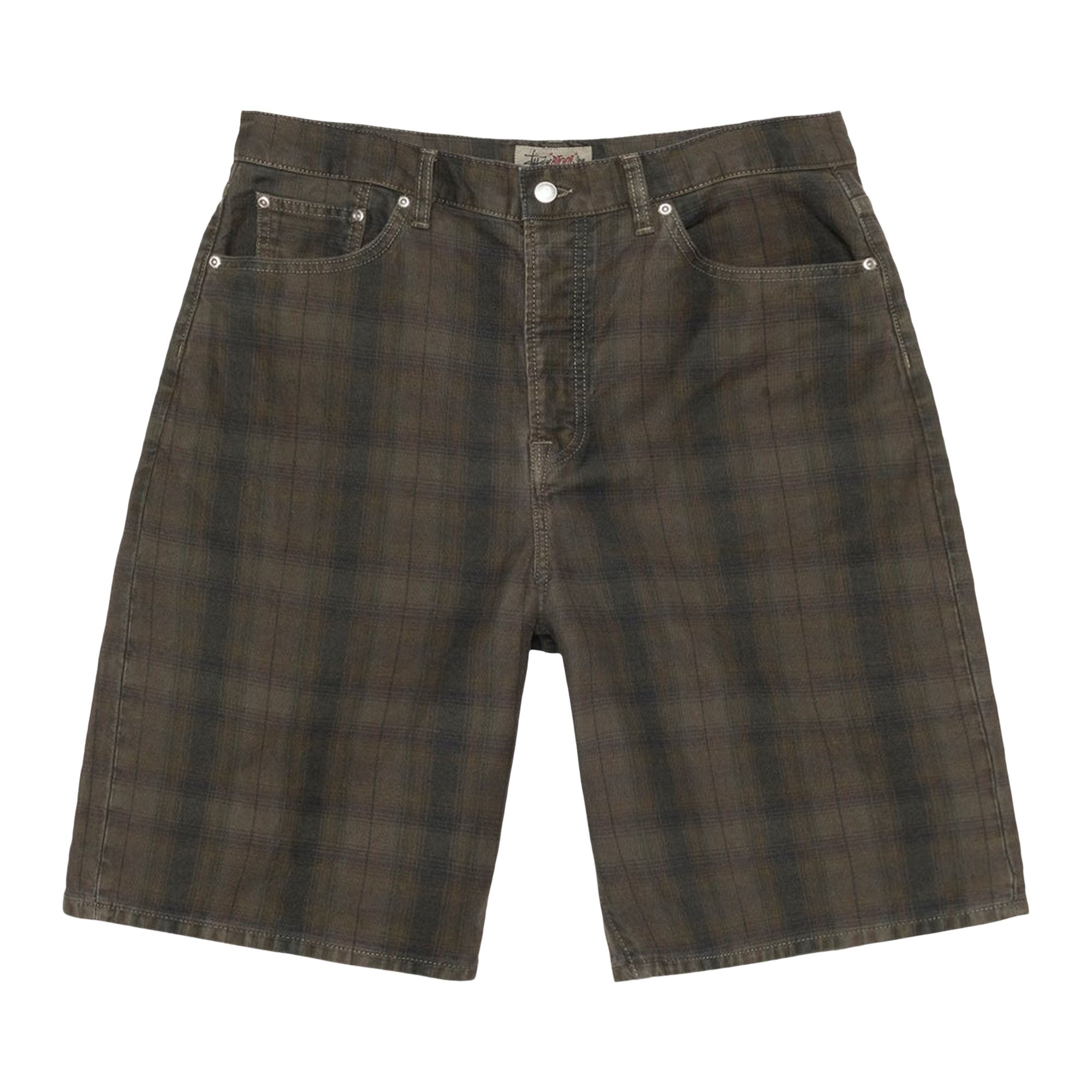 Pre-owned Stussy Big Ol' Short 'olive' In Green