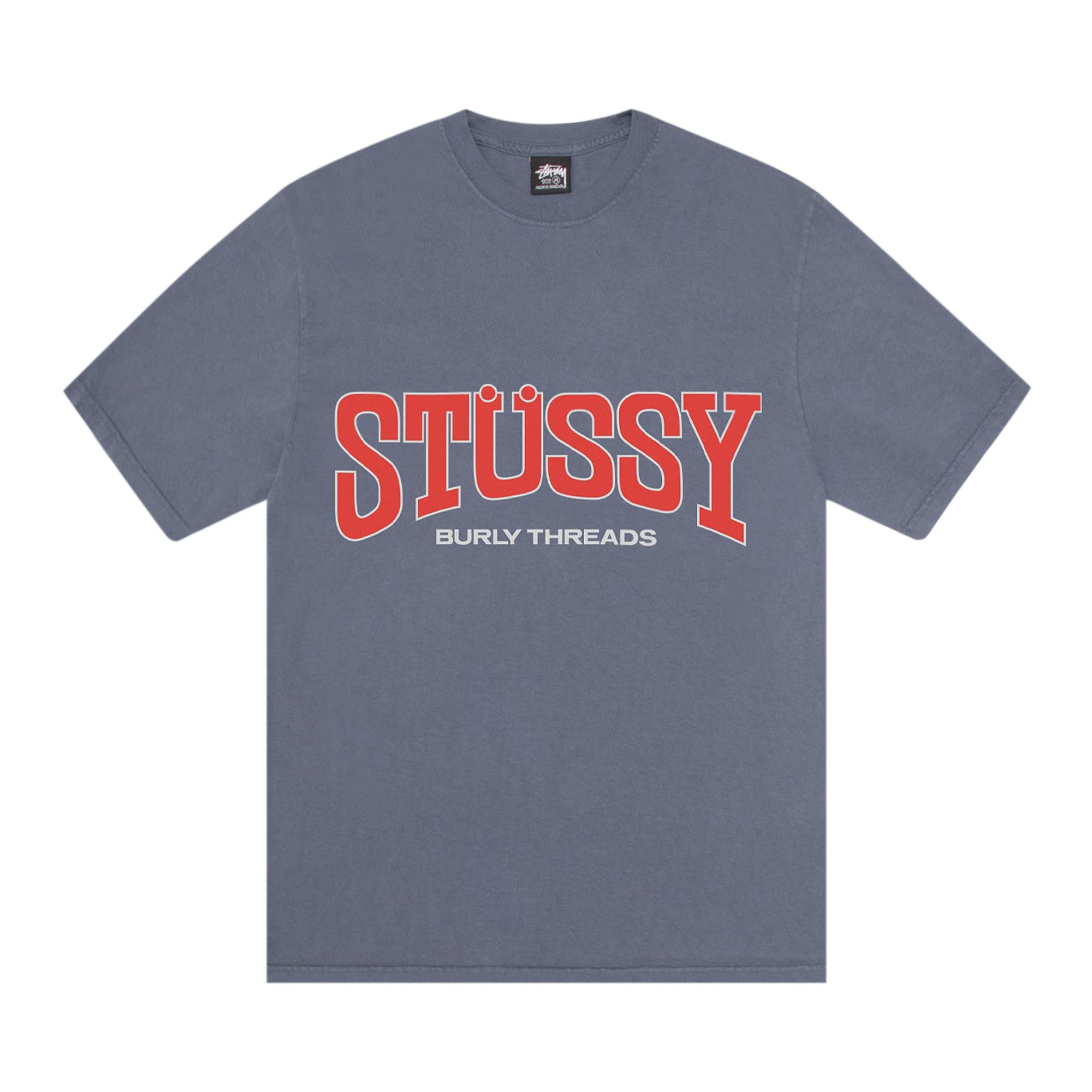 Pre-owned Stussy Burly Threads Tee 'indigo' In Blue