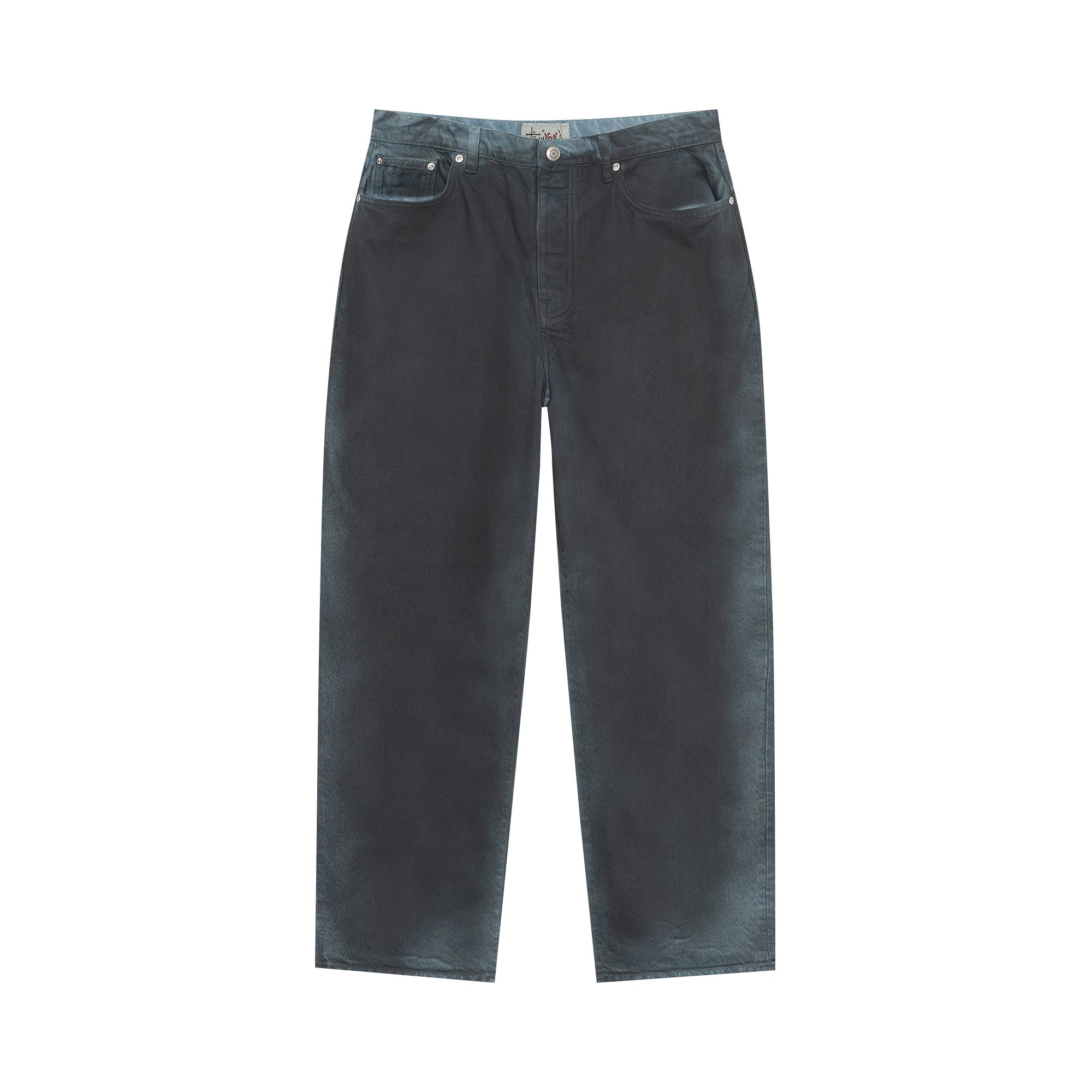 Pre-owned Stussy Big Ol' Spray Dye Jean 'blue'