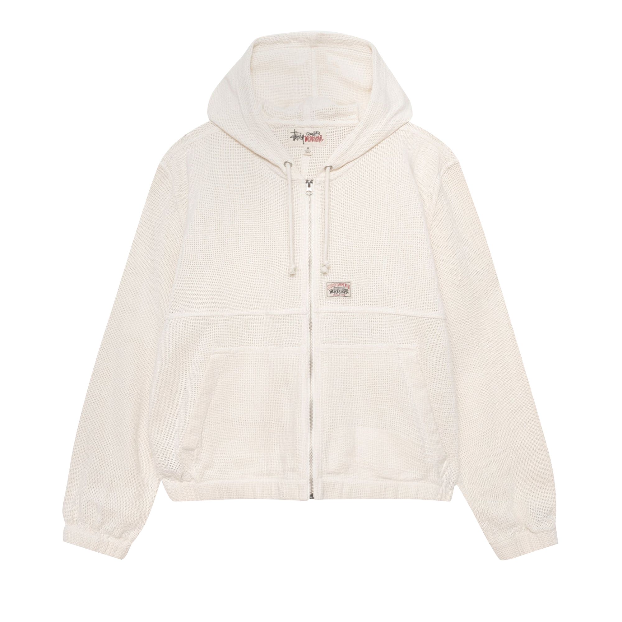 Stussy Mesh Zip Hoodie 'Bone' | Cream | Men's Size L