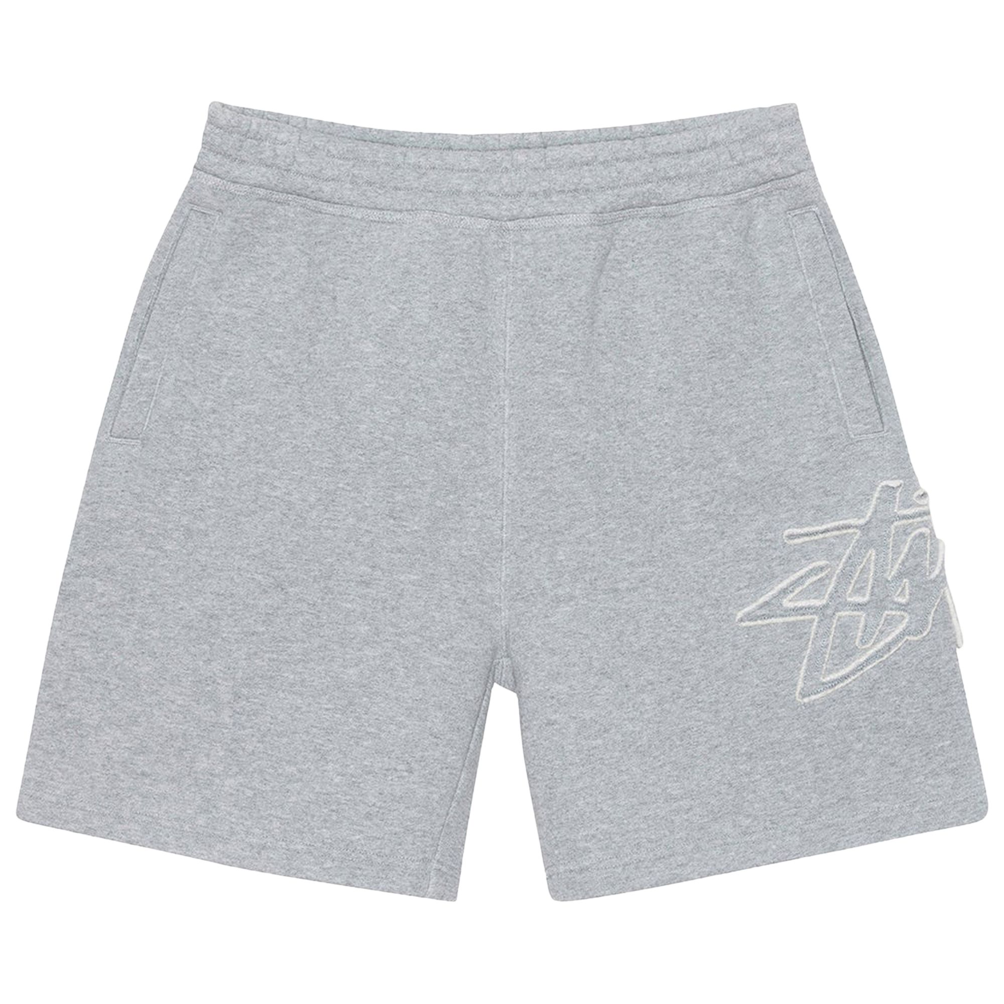 Stussy Fleece Tonal Appliqué Short 'Grey Heather' | Men's Size S
