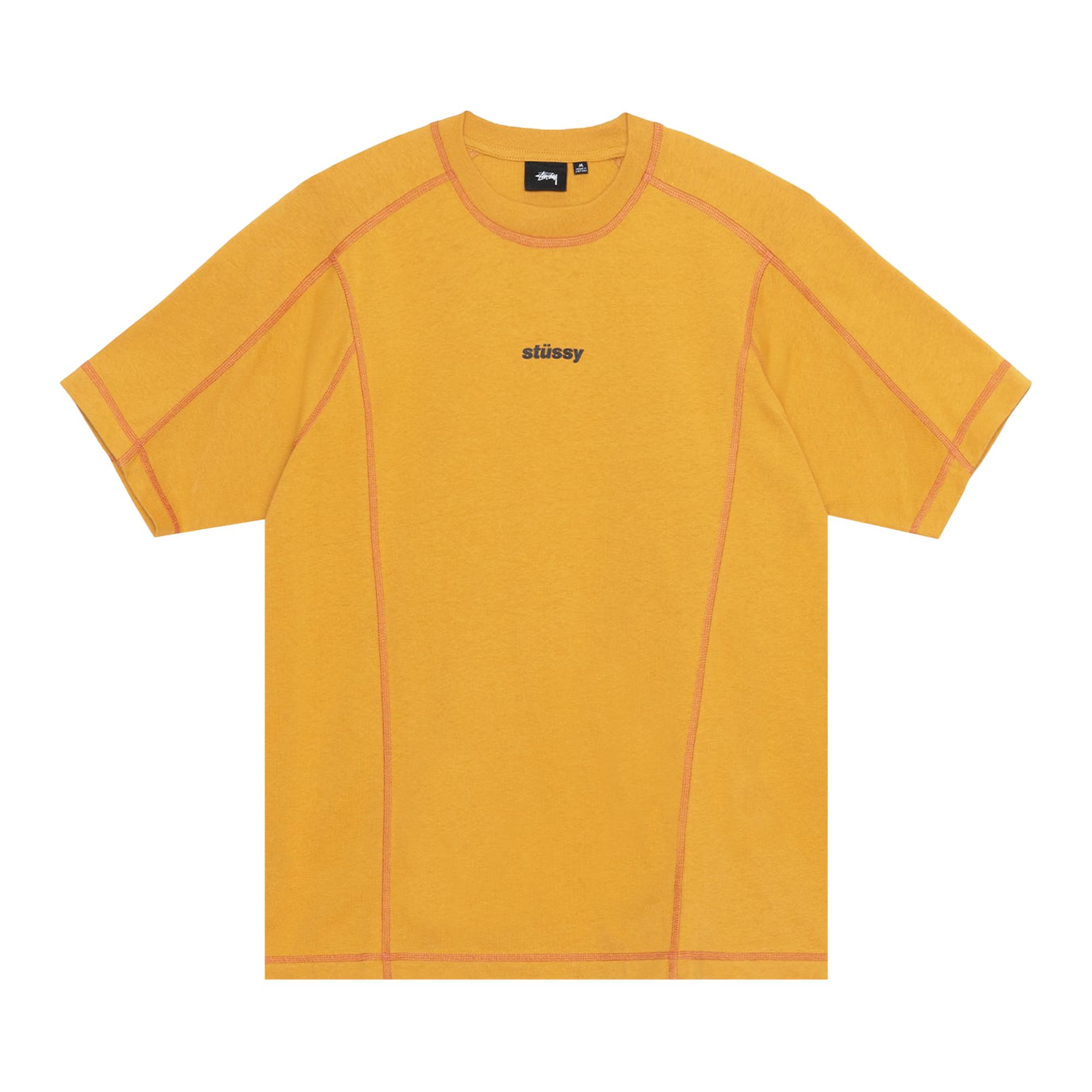 Pre-owned Stussy Wave Short-sleeve Crew 'mustard' In Orange