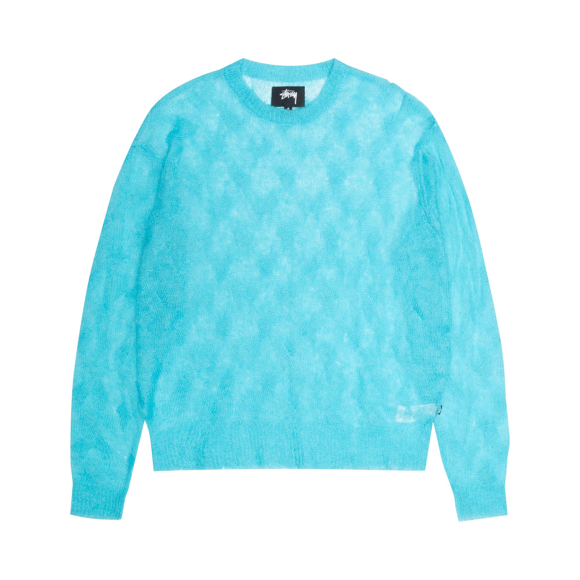 Stussy Loose Knit Cross Cable Sweater 'Cyan' | Teal | Men's Size M