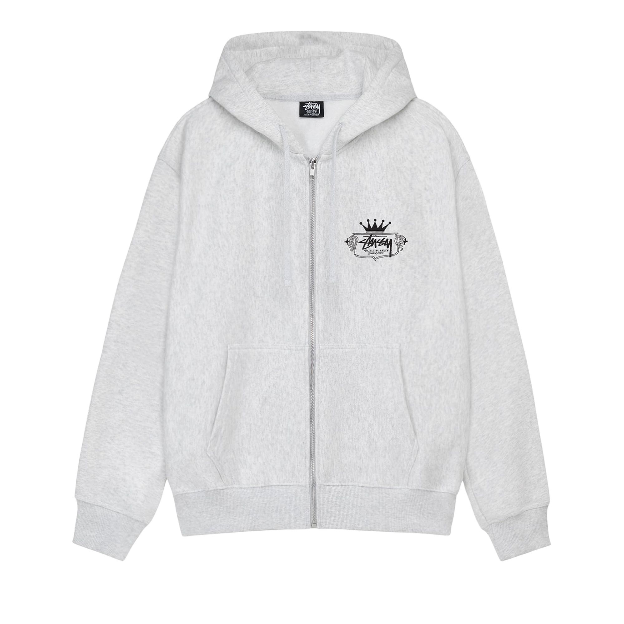 Stussy Built To Last Zip Hoodie 'Ash Heather' | Grey | Men's Size XL