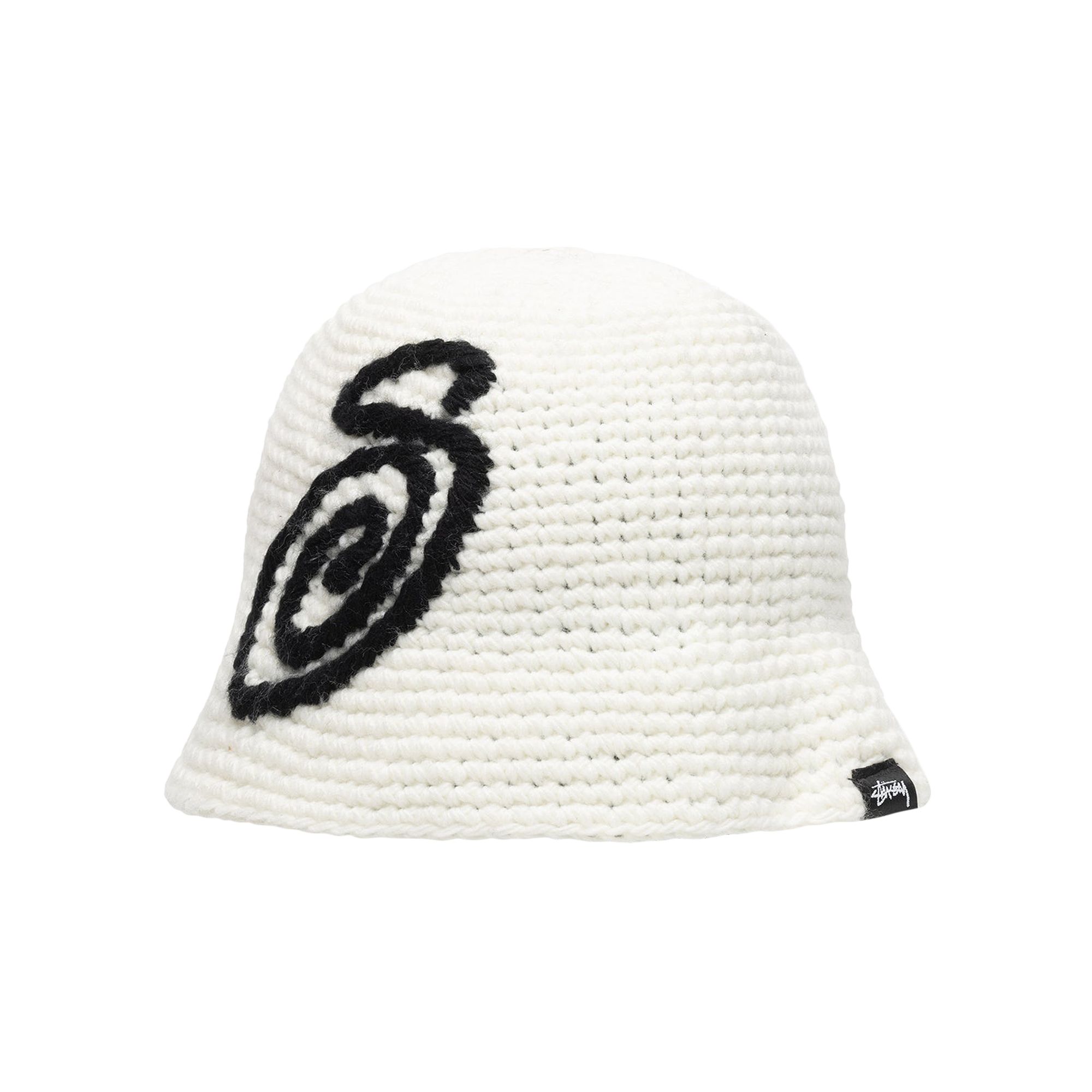 Pre-owned Stussy Swirly S Knit Bucket Hat 'bone' In Cream