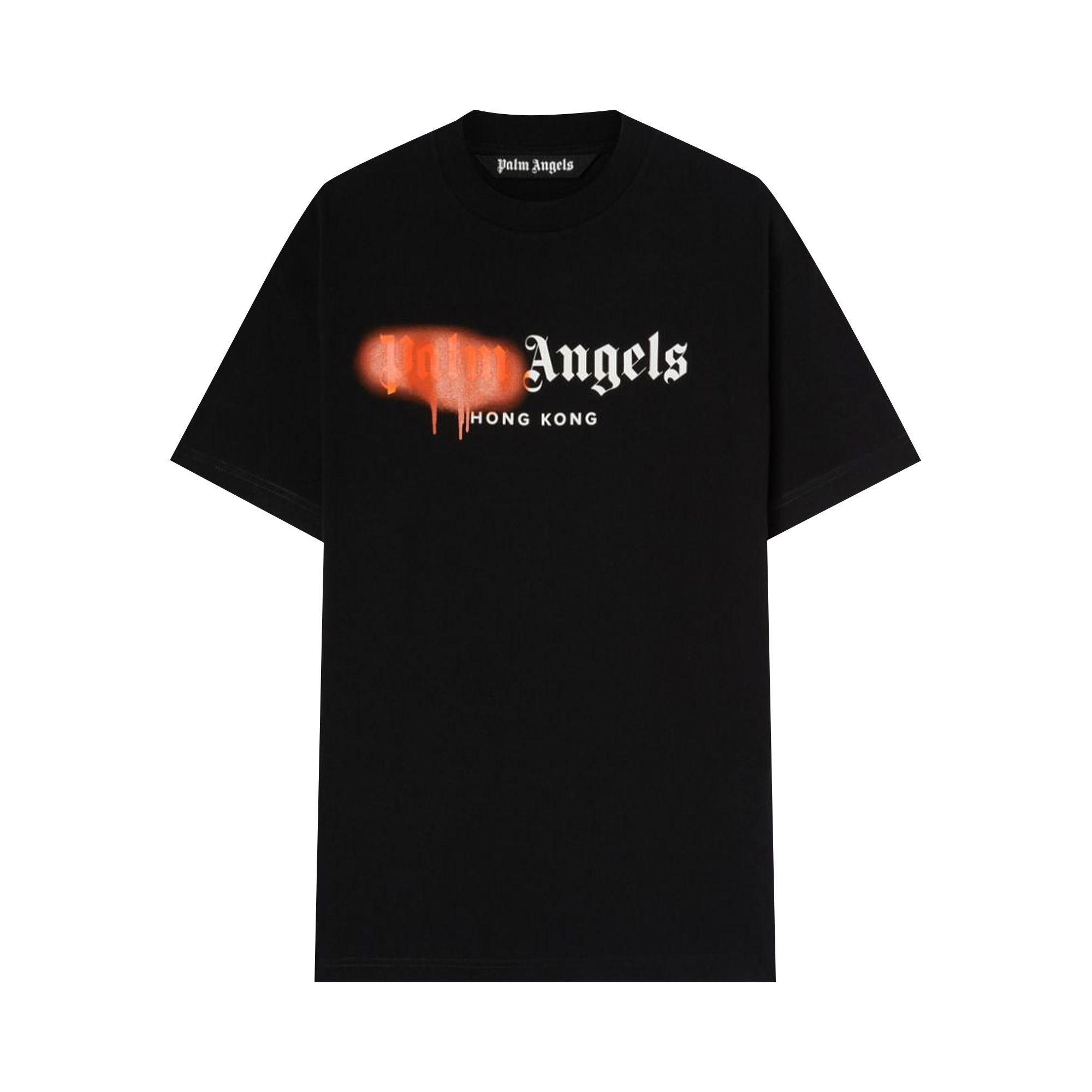 Pre-owned Palm Angels Hong Kong Sprayed T-shirt 'black/orange'