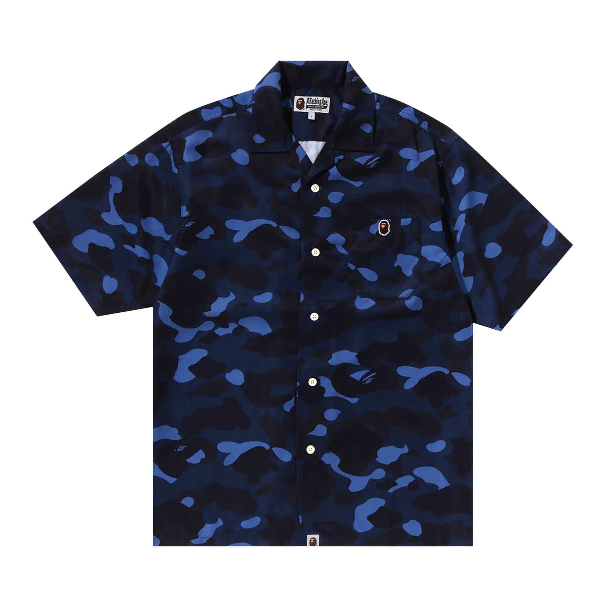 BAPE Color Camo Ape Head One Point Shirt 'Navy' | Blue | Men's Size L