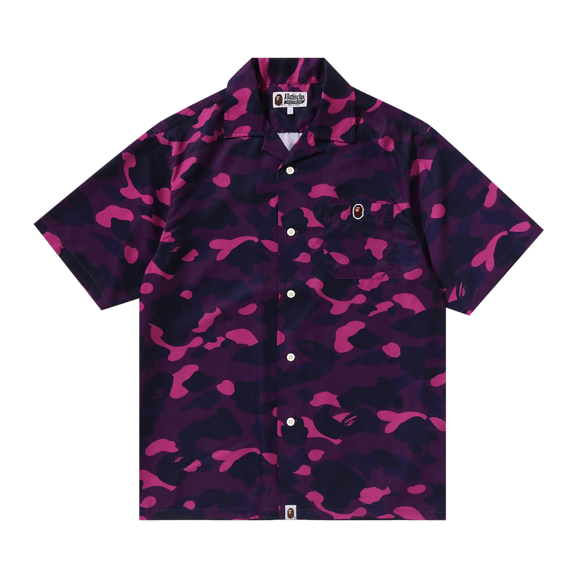 Pre-owned Bape Color Camo Ape Head One Point Shirt 'purple' | Men's Size L