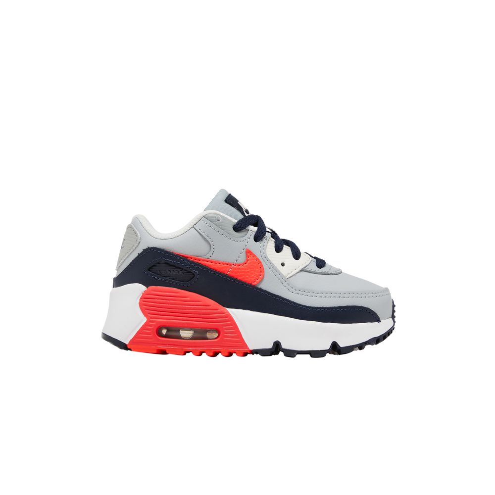 Nike Air Max 90 Leather TD 'Light Smoke Grey Bright Crimson' | Infant Size 10