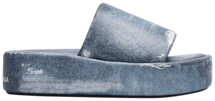 Balenciaga Wmns Rise Platform Slide Blue Denim