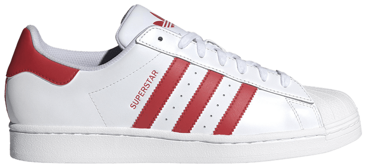 Adidas superstar red and white junior online
