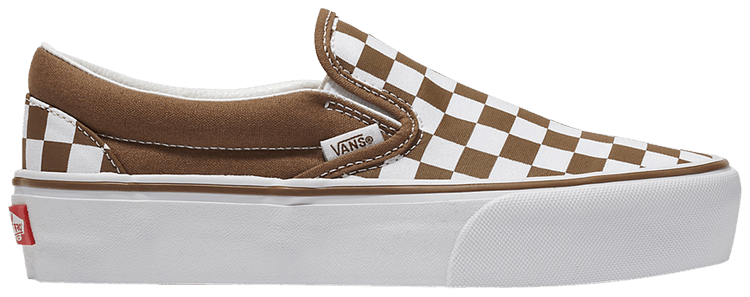 Size 10.0 Classic Slip On Platform Checkerboard Sepia