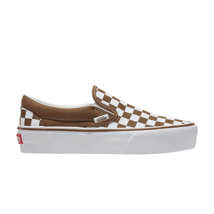 Size 10.0 Classic Slip On Platform Checkerboard Sepia