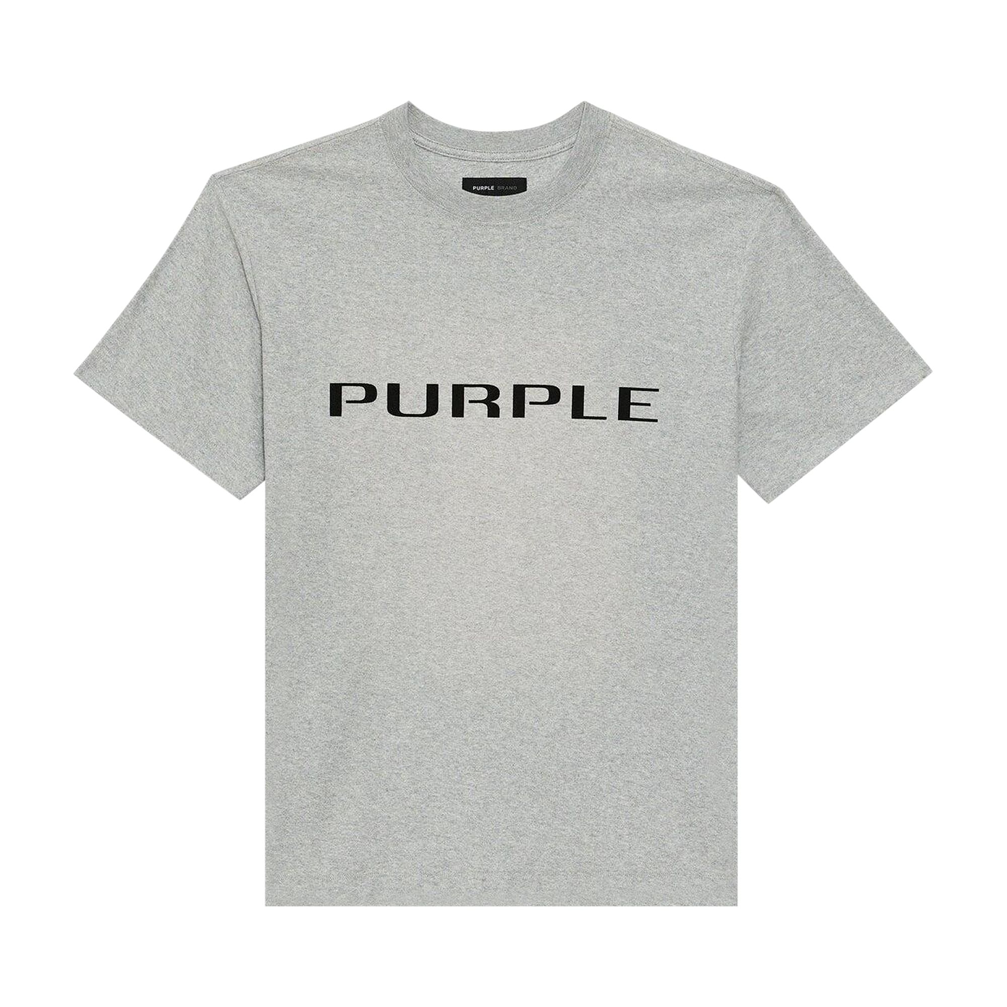 Pre-owned Purple Brand Textured Jersey T-shirt 'heather' | Grey | Men's Size Xl