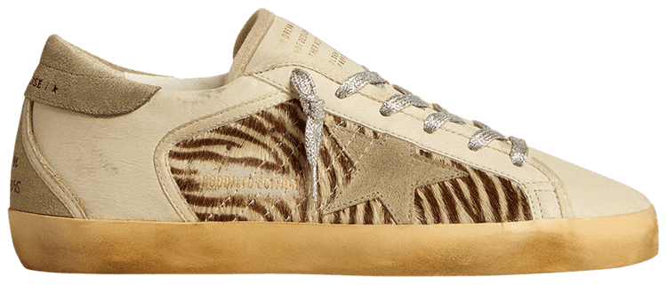 Size 5.0 Golden Goose Wmns Superstar Zebra Print