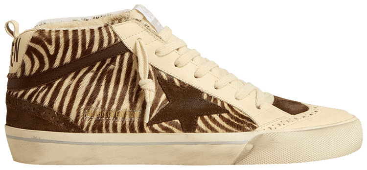 Size 4.0 Golden Goose Wmns Mid Star Zebra Print