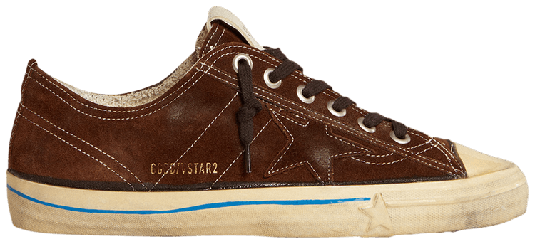 Golden Goose Wmns V Star LTD Dark Brown White Stitching