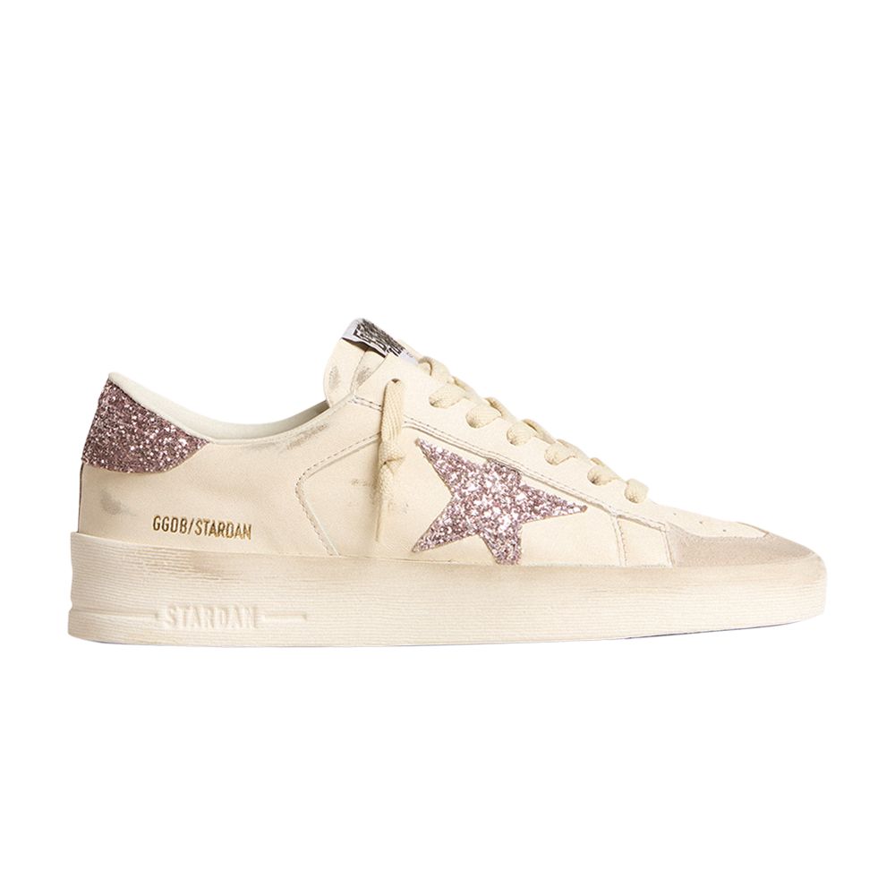 Pre-owned Golden Goose Wmns Stardan 'white Pink Glitter' | Cream | Women's Size 38
