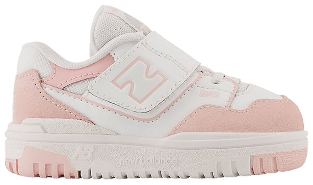 New Balance 550 Bungee Lace Top Strap Toddler White Pink Haze