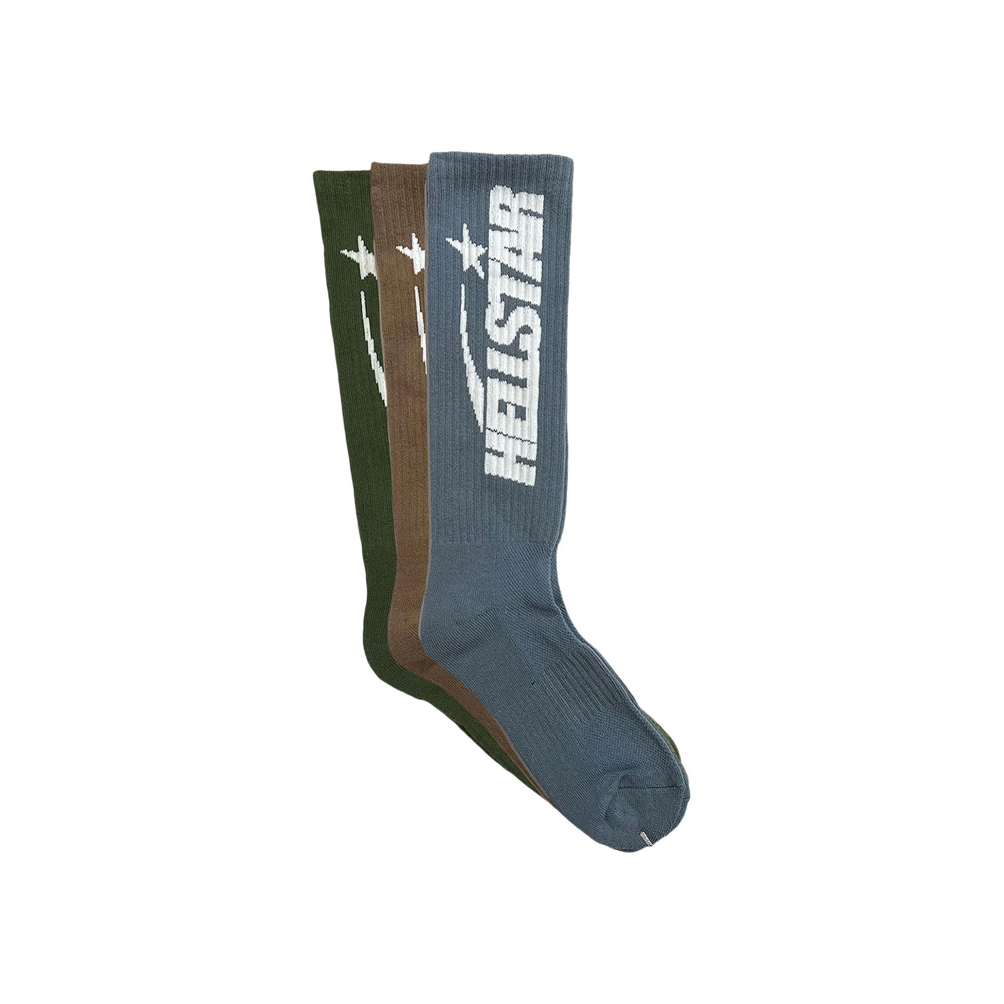 Pre-owned Hellstar Logo Socks (3 Pack) 'earth Tone' | Multi-color | Men's Size Onesize