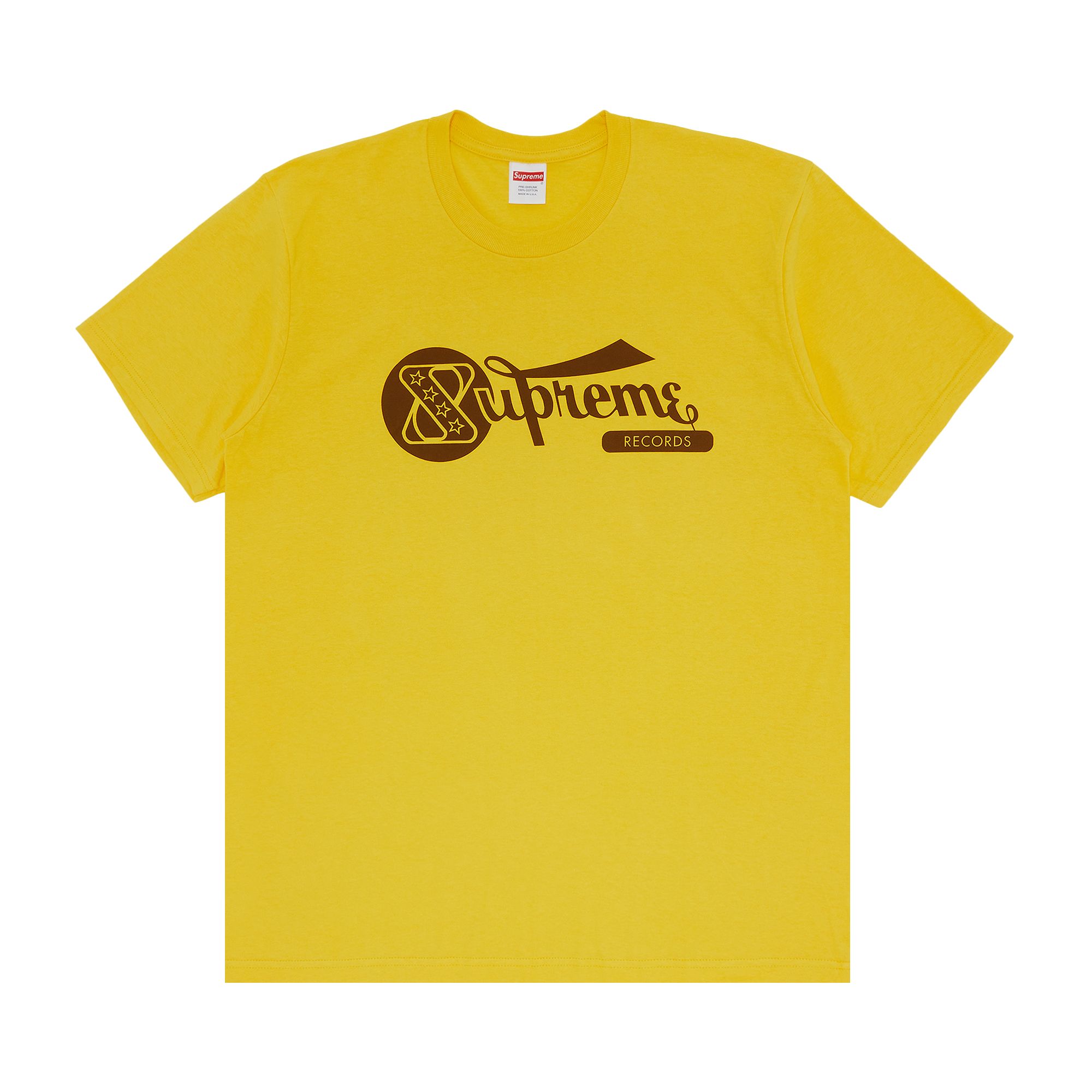 SUPREME SUPREME RECORDS TEE 'YELLOW'