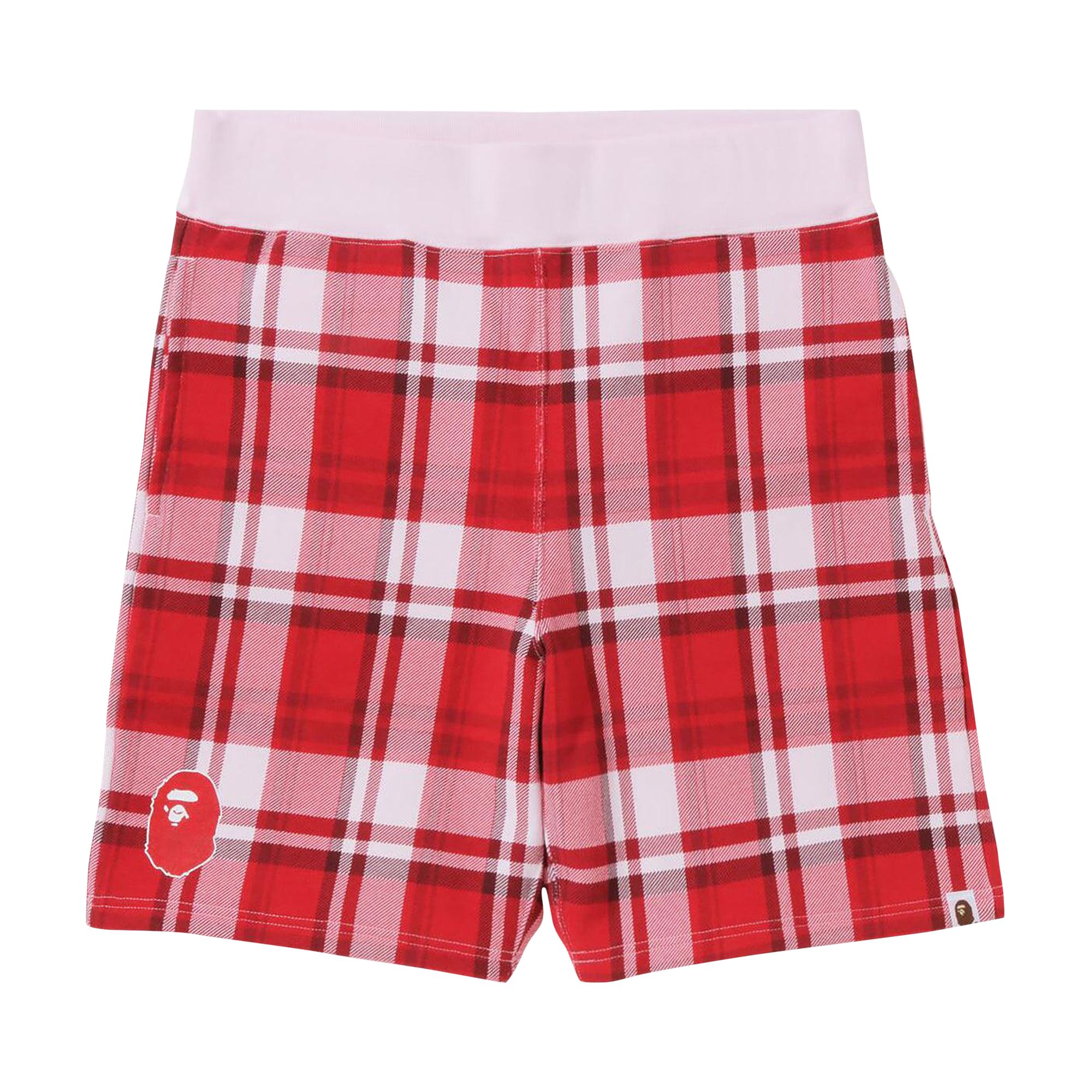 BAPE Check Gift Sweatshorts 'Red' | Men's Size 2XL