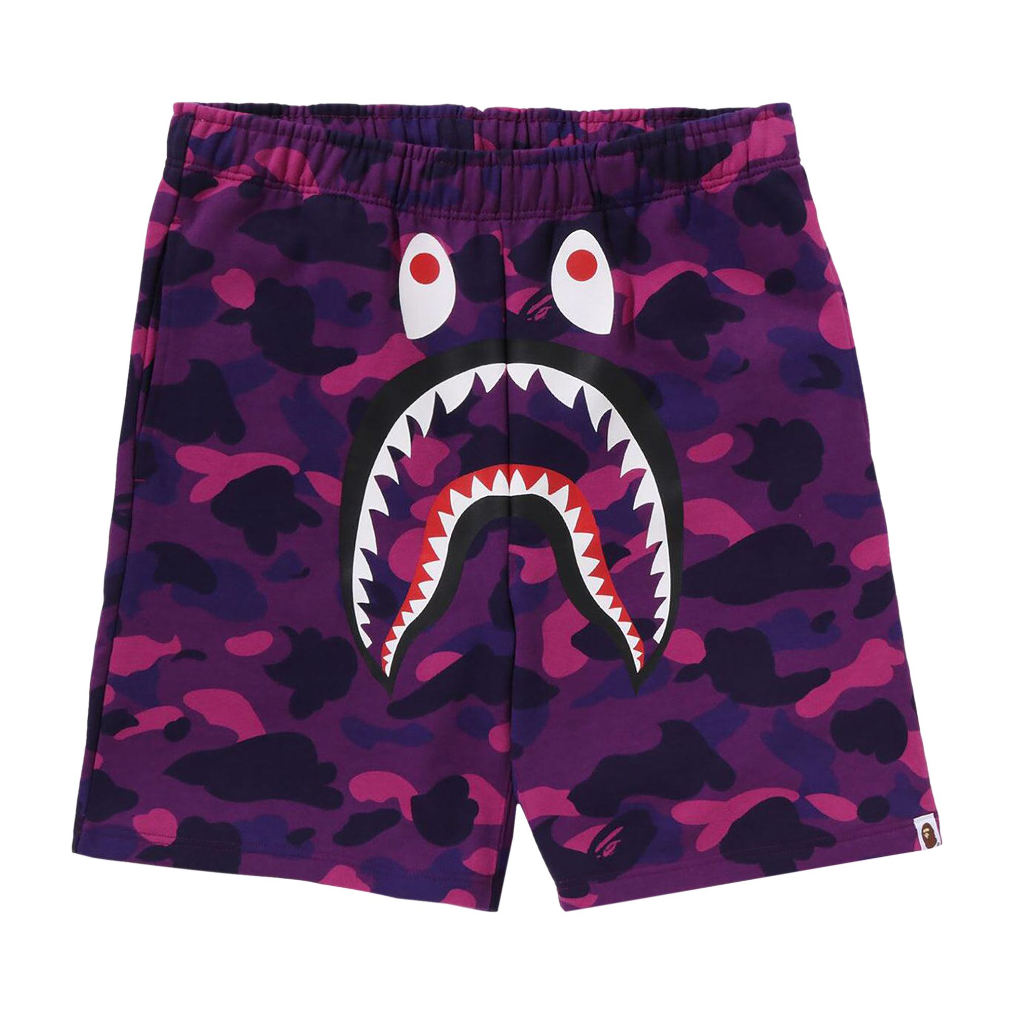 Pre-owned Bape Abc Camo Shark Sweatshorts 'purple' | Men's Size M