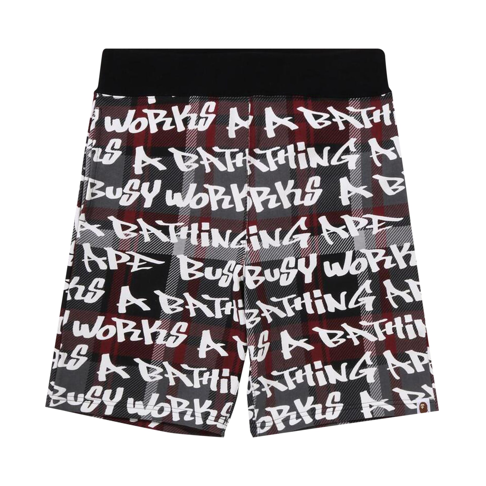 BAPE Graffiti Check Shorts 'Black/Red' | Men's Size M