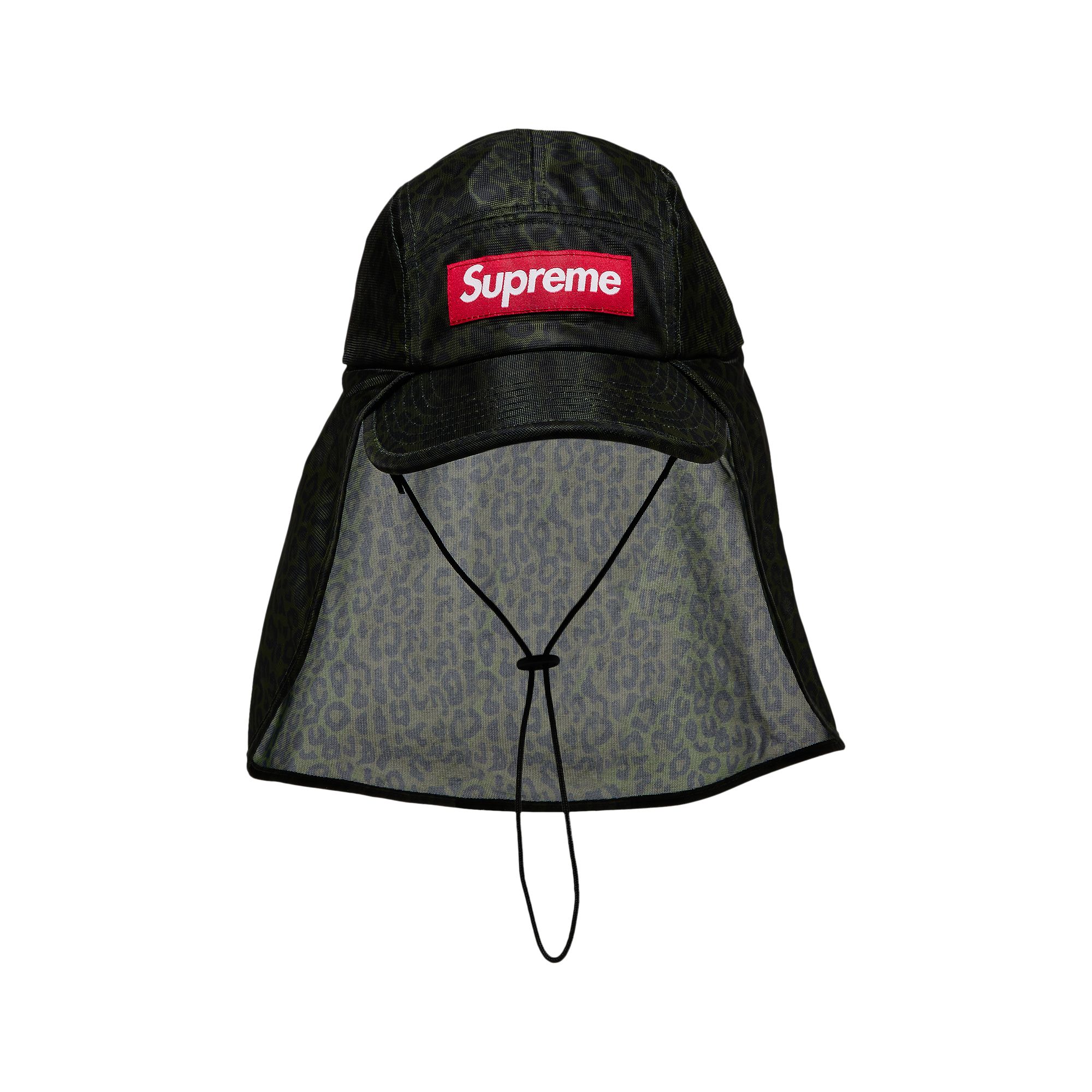 Pre-owned Supreme Mesh Sunshield Camp Cap 'leopard' In Multi-color
