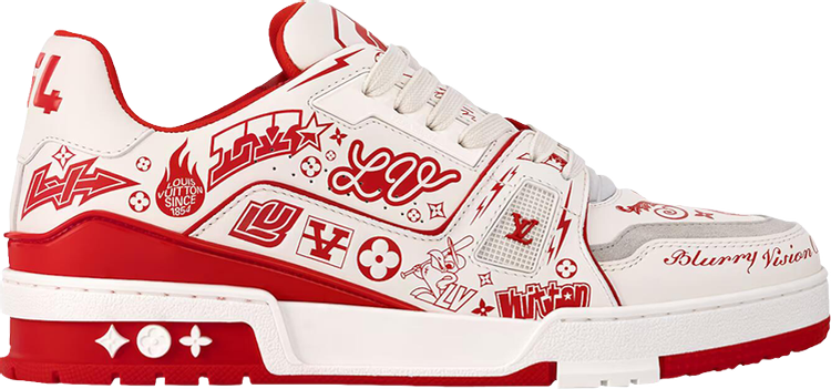 Louis Vuitton Trainer Red Graffiti