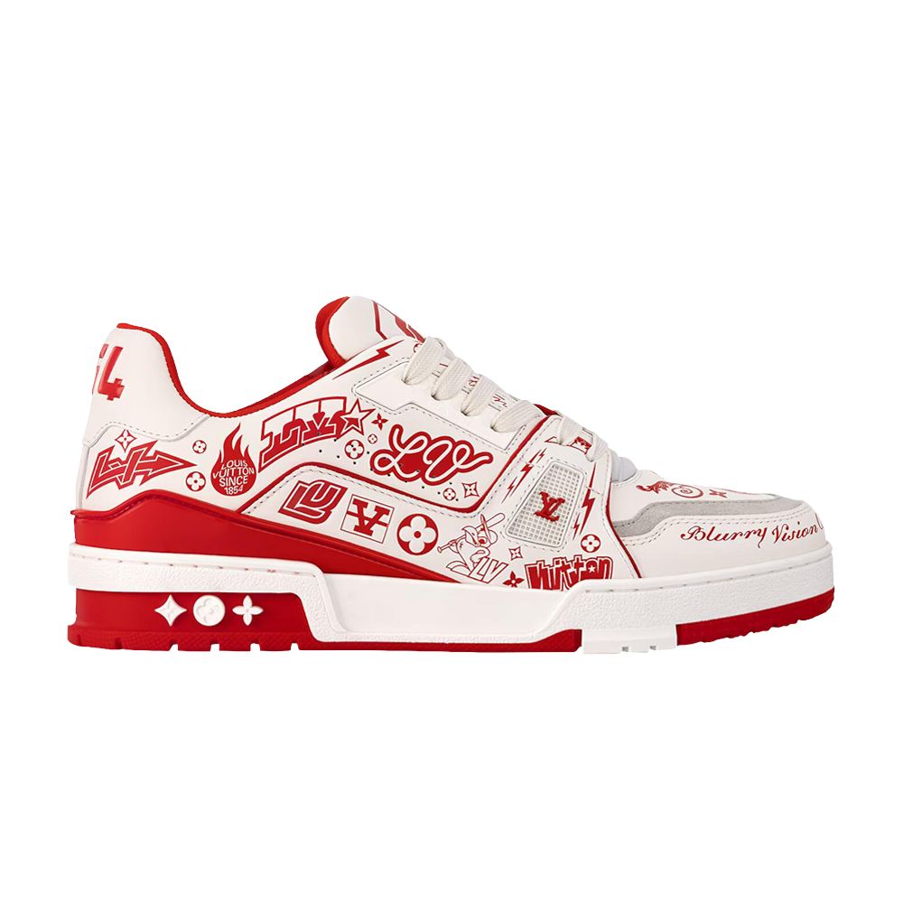 Pre-owned Louis Vuitton Trainer 'red Graffiti'
