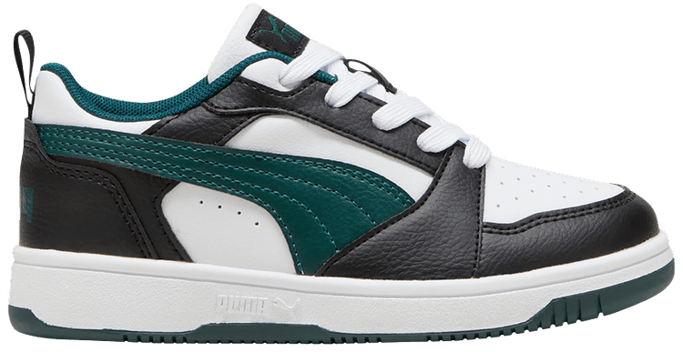 Puma Rebound V6 Low Little Kid Black Dark Myrtle