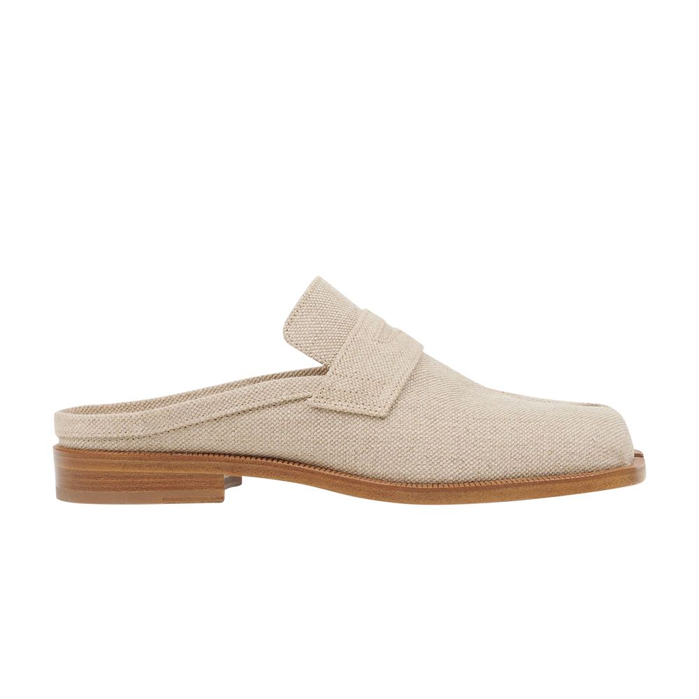Pre-owned Maison Margiela Wmns Tabi City Loafer Mule 'khaki Linen' | Cream | Women's Size 39