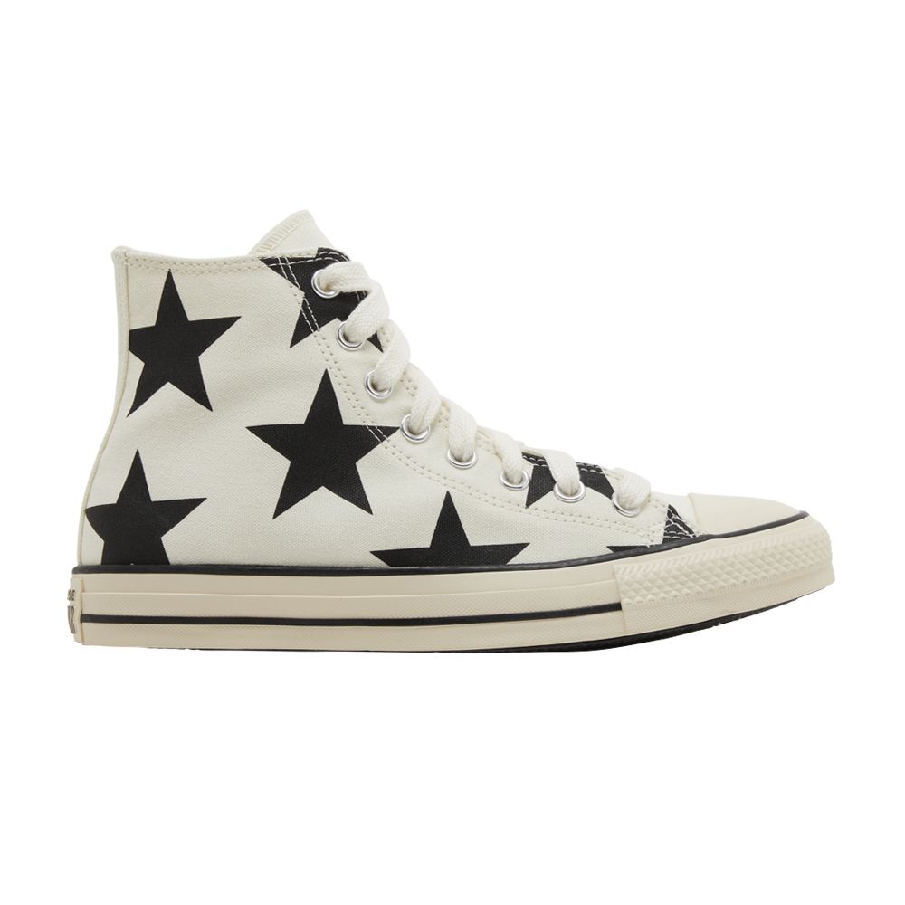 Pre-owned Converse Wmns Chuck Taylor All Star High 'large Stars' In Cream