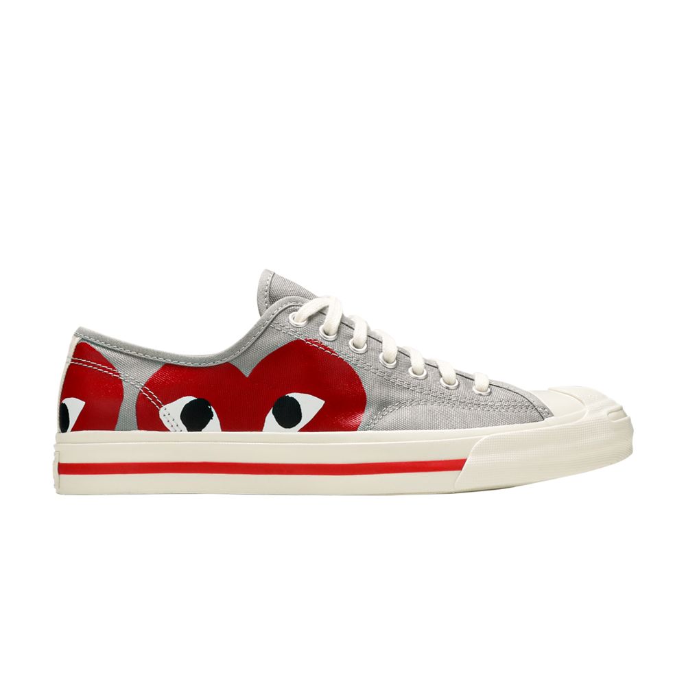 Converse Comme des Garçons PLAY x Jack Purcell 'Drizzle Red' | Grey | Men's Size 10.5