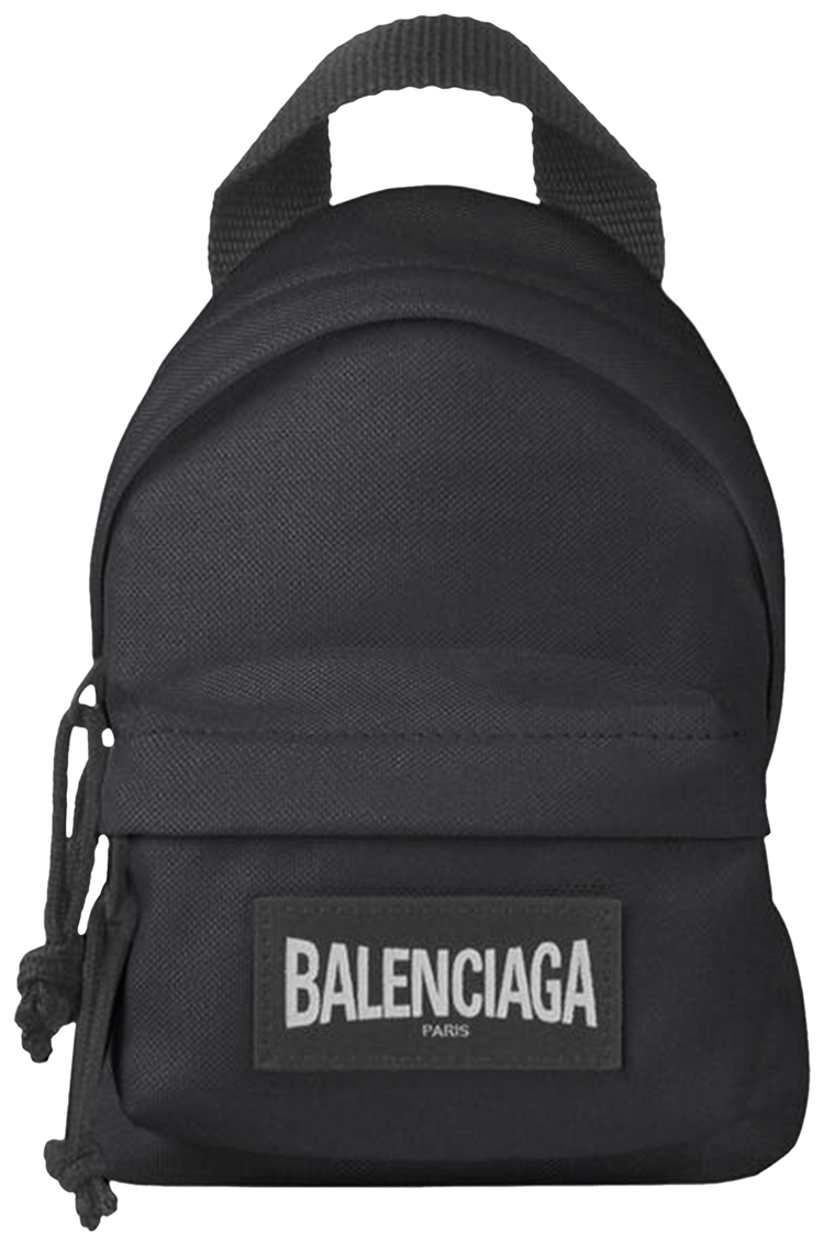 balenciaga backpack mini // Black Explorer Bag VSP Consignment BALENCIAGA Logo Nylon Explorer Mini