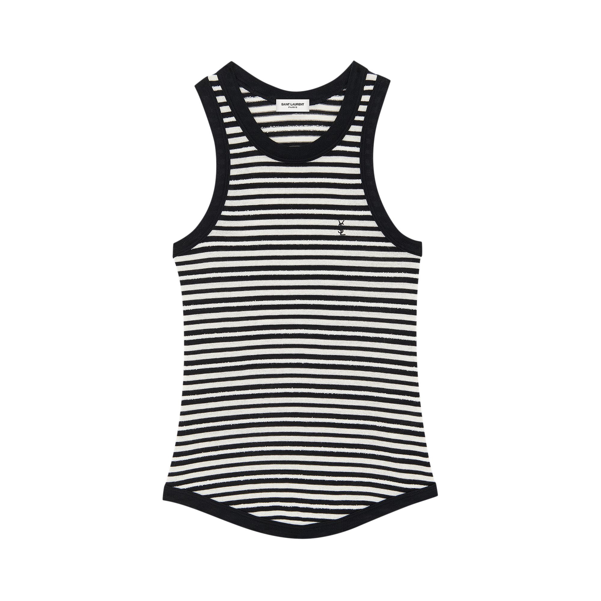 Saint Laurent Jersey Tank Top 'Black/Natural' | Women's Size L